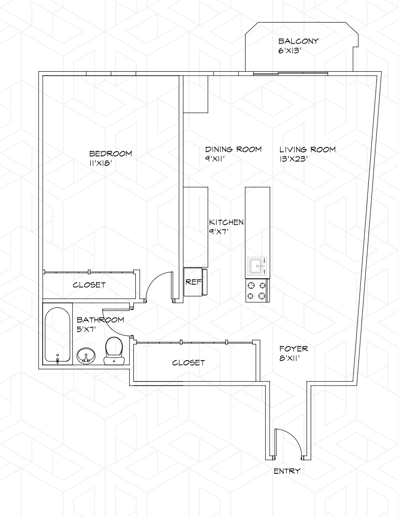 Floorplan for 2400 Johnson Avenue, 11F