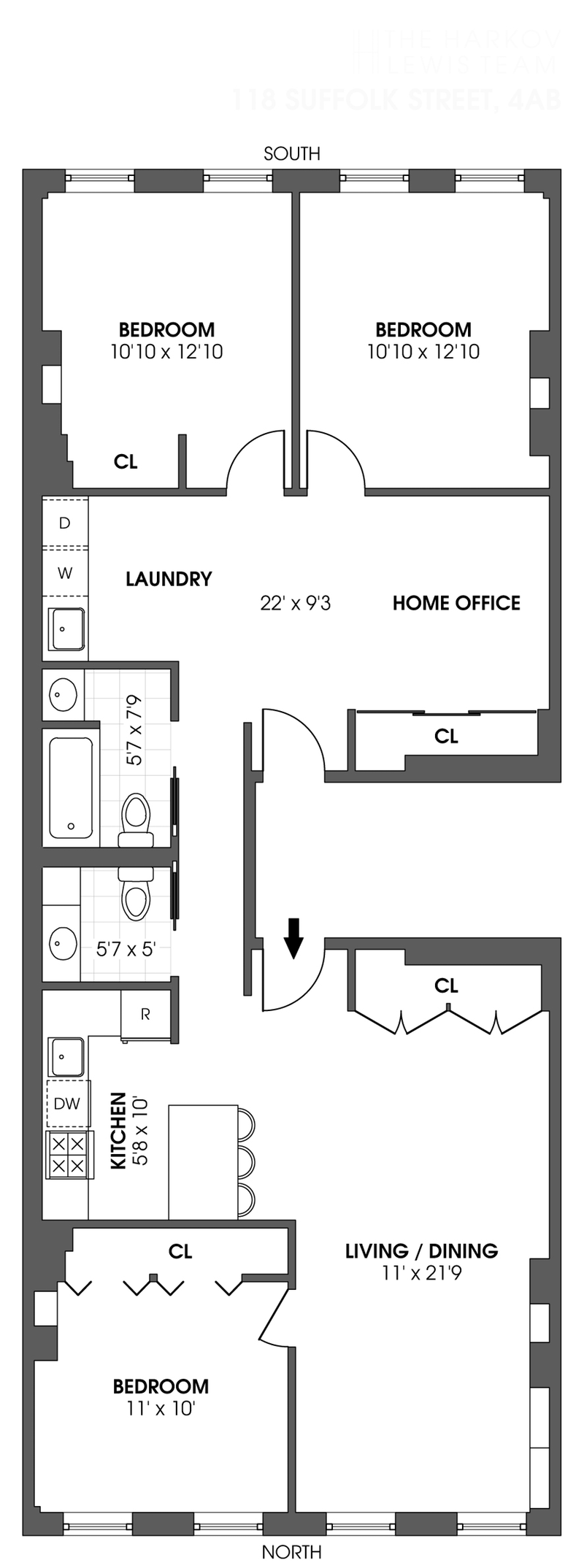 Floorplan for 118 Suffolk Street, 4AB
