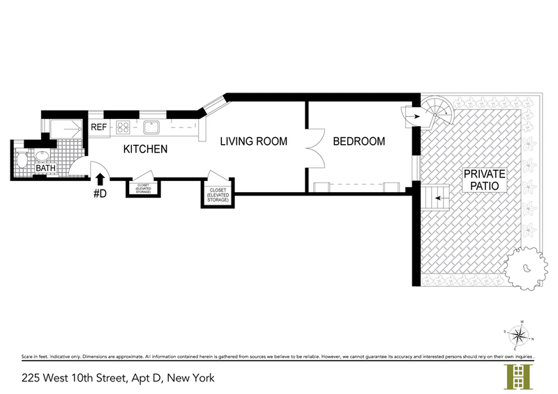 Floorplan for 225 West 10th Street, D GARDEN