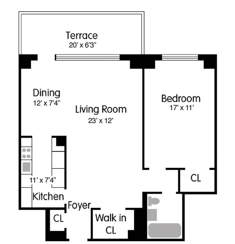 Floorplan for 372 Central Park West, 15M