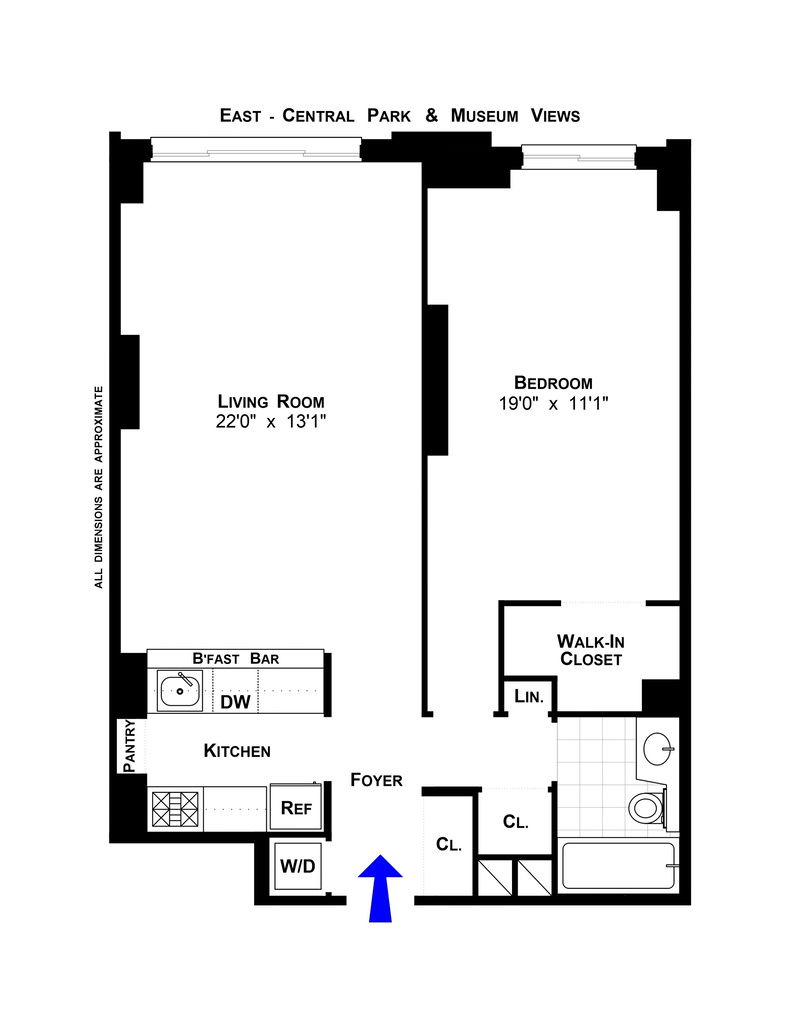 Floorplan for 101 West 79th Street, 9F