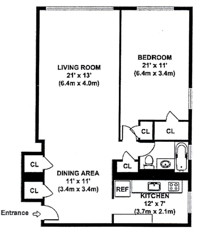 Floorplan for 200 East 36th Street, 8G