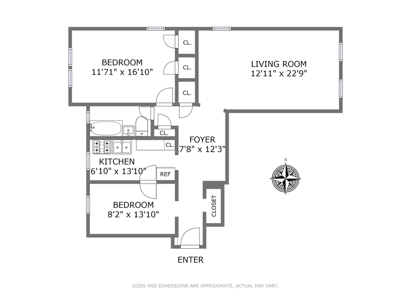 Floorplan for 687 West 204th Street, 3B