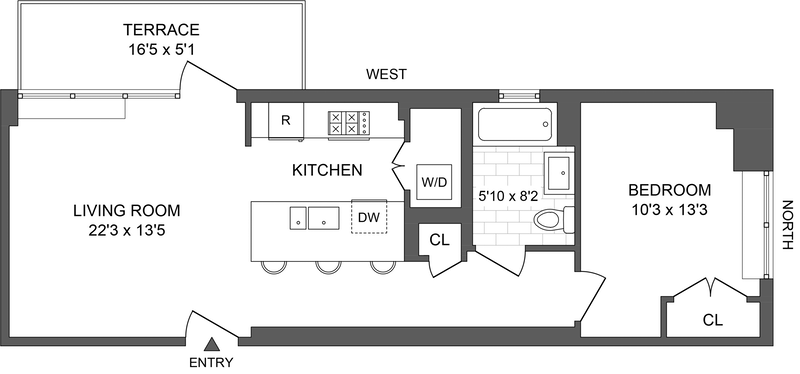 Floorplan for 240 Manhattan Avenue, 15B