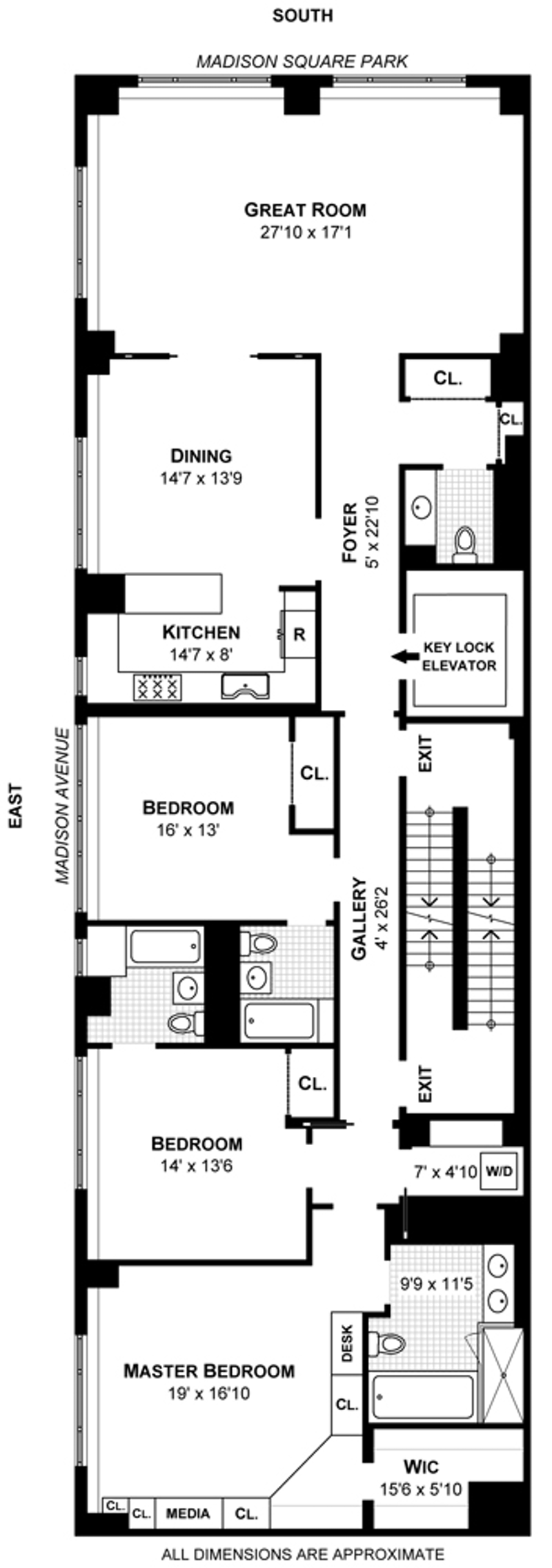 Floorplan for 50 Madison Avenue, 4