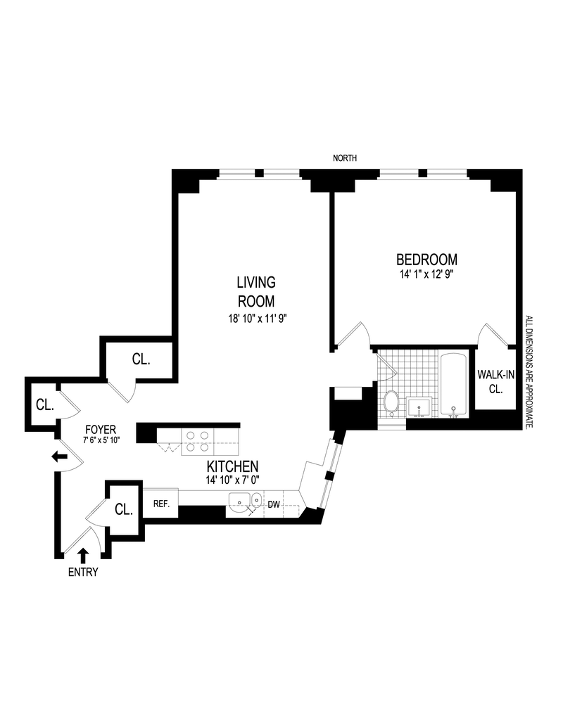 Floorplan for 315 West 86th Street, 8F