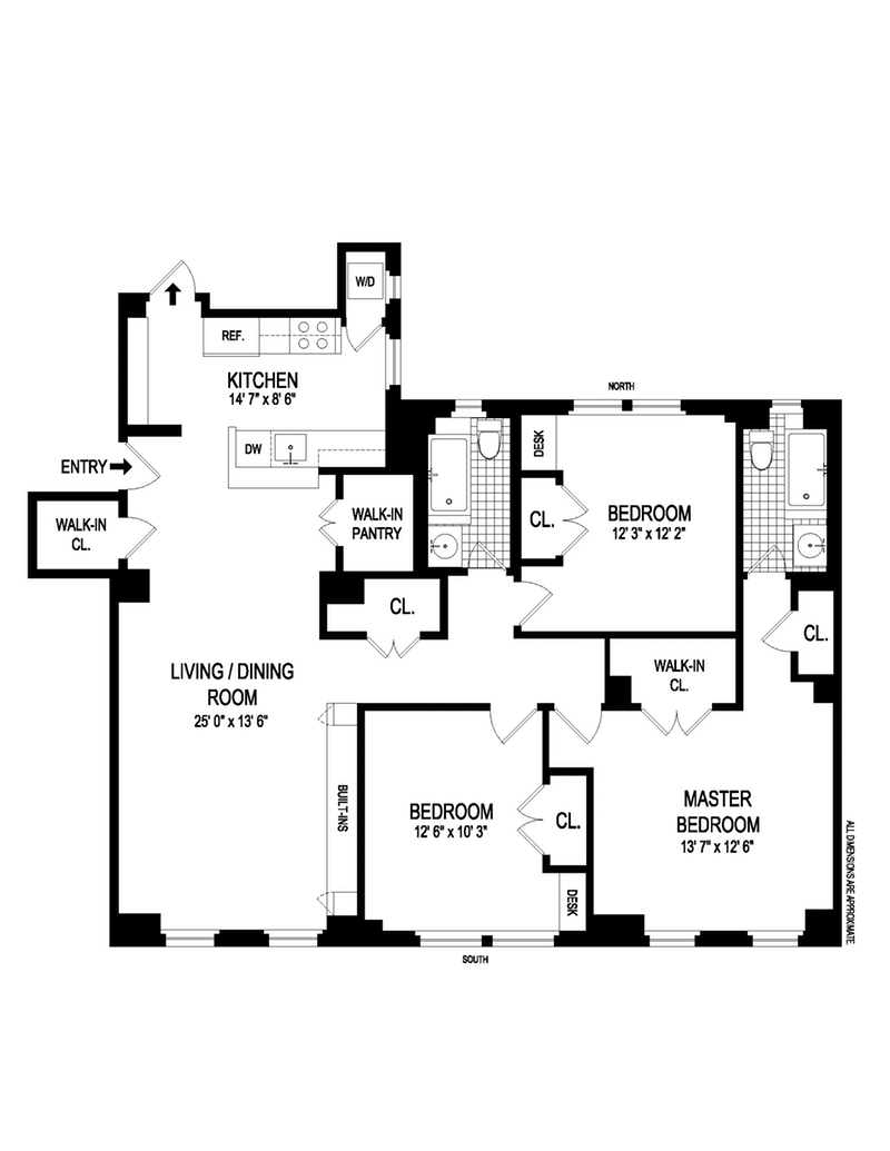 Floorplan for 65 West 95th Street, 1C