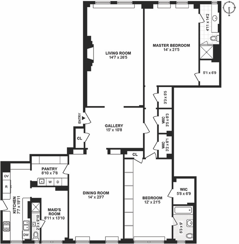 Floorplan for 1185 Park Avenue, 16E