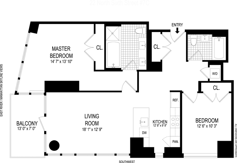 Floorplan for 22 North 6th Street, 7C