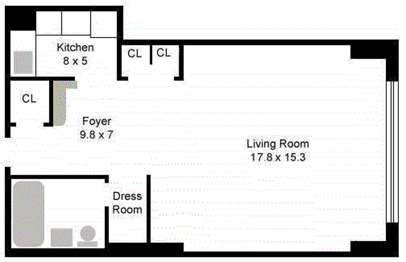 Floorplan for 201 East 25th Street, 4B