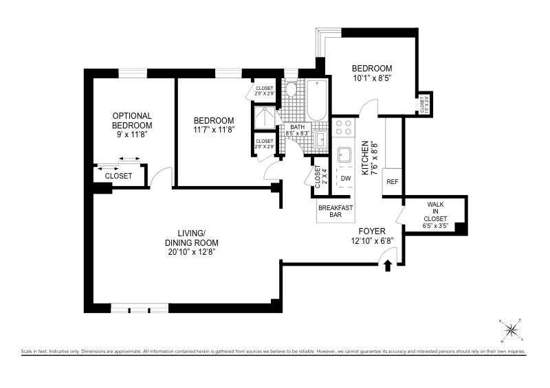 Floorplan for 225 Park Place, 1A