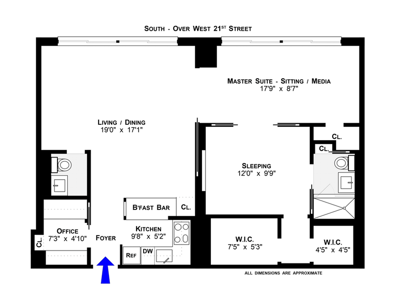 Floorplan for 201 West 21st Street, 4GH