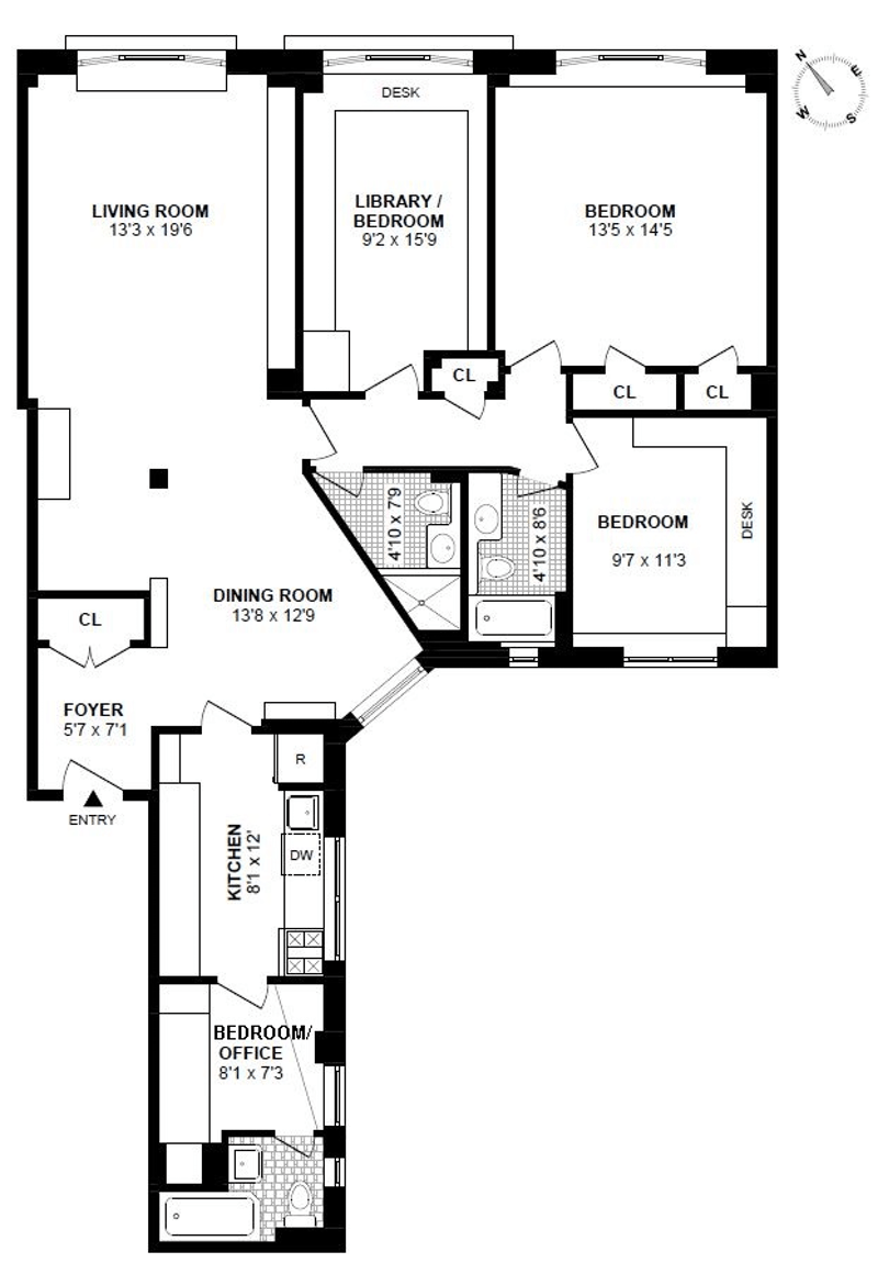 Floorplan for 122 East 82nd Street, 6A