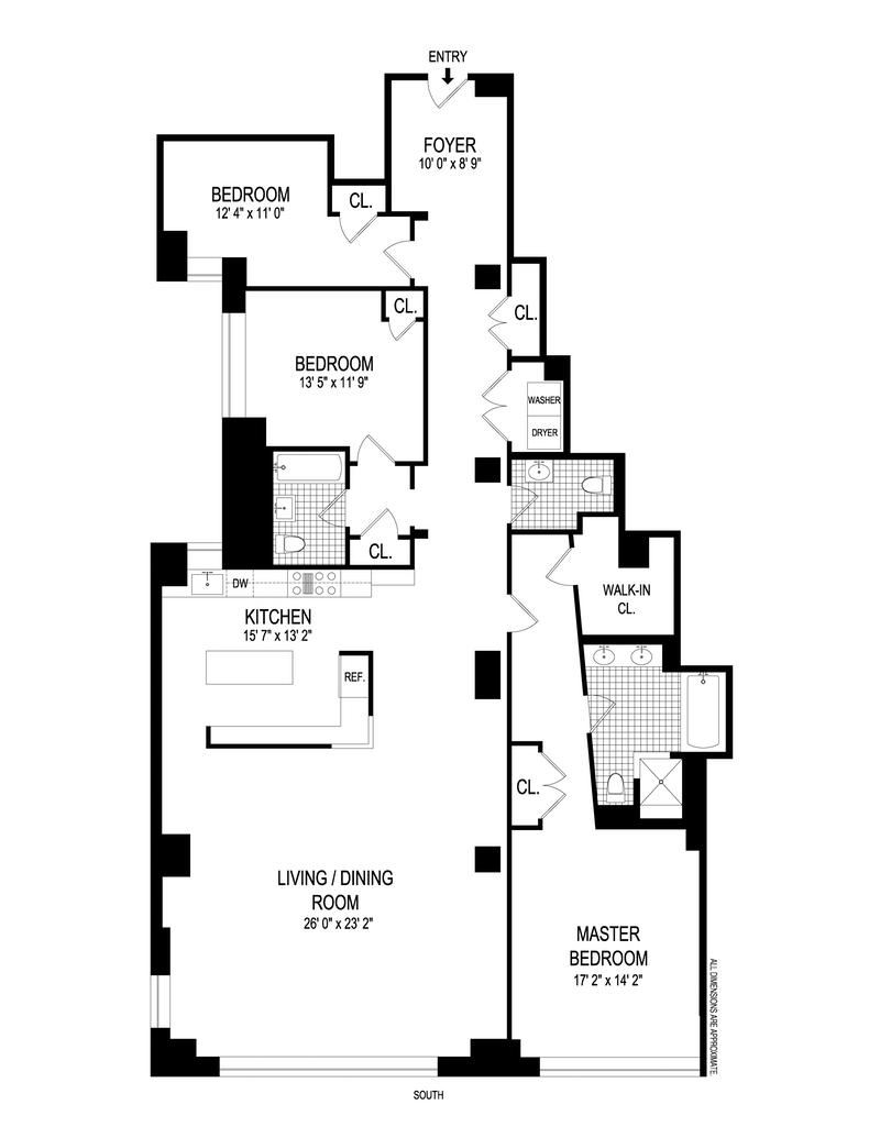 Floorplan for 166 Duane Street, 4C