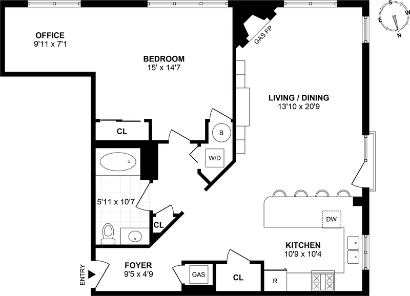 Floorplan for 1200 Grand St, 632
