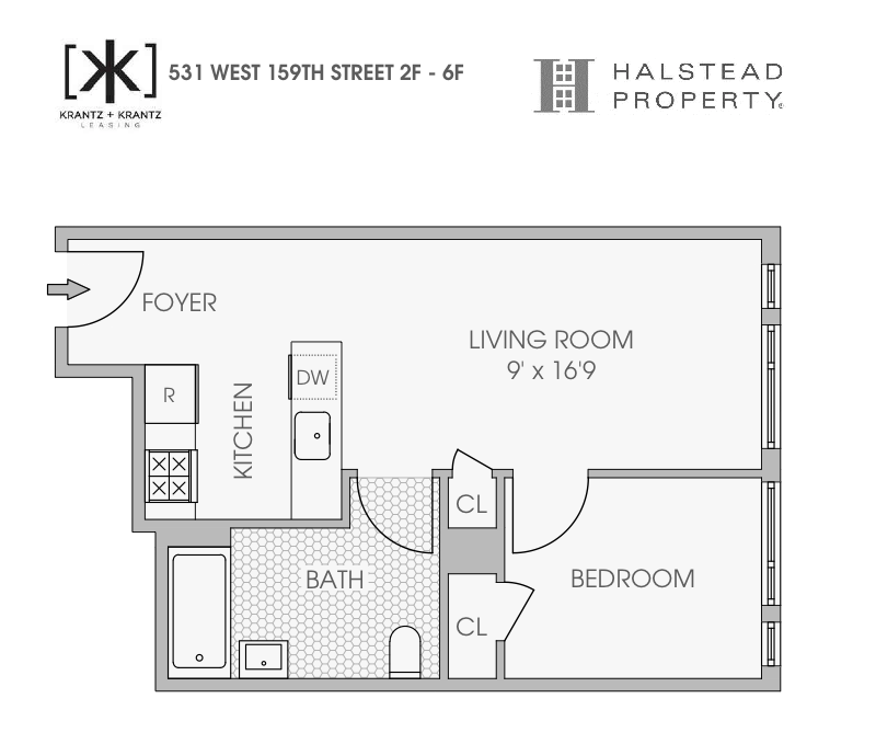 Floorplan for 531 West 159th Street, 3F