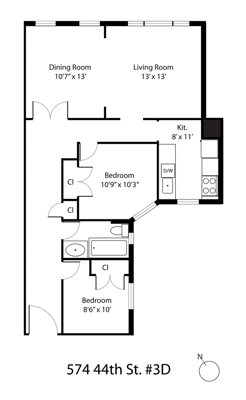 Floorplan for 574 44th St, 3D