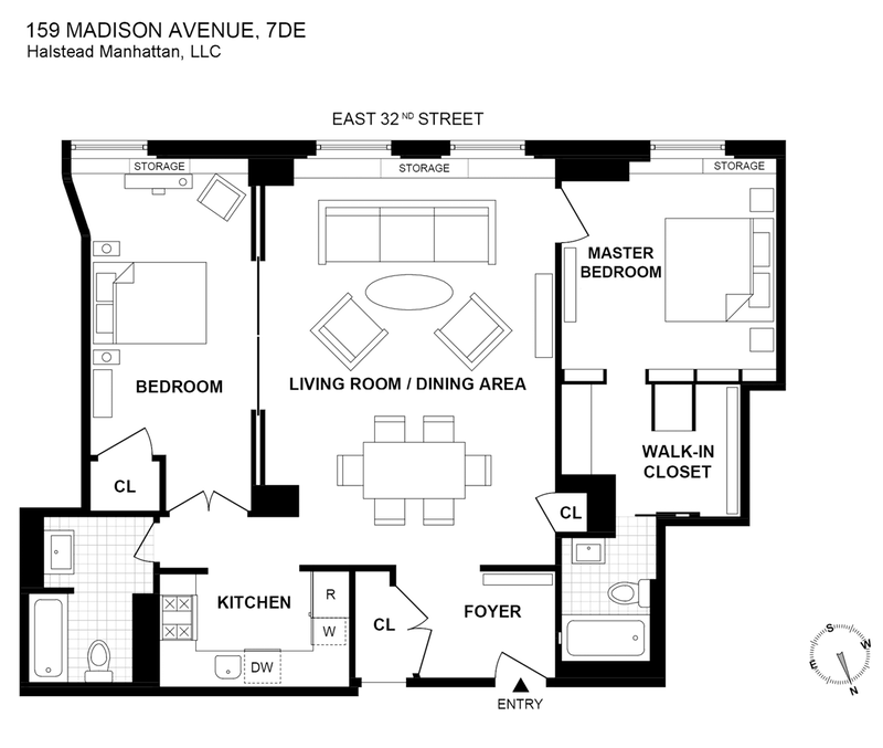Floorplan for 159 Madison Avenue, 7DE