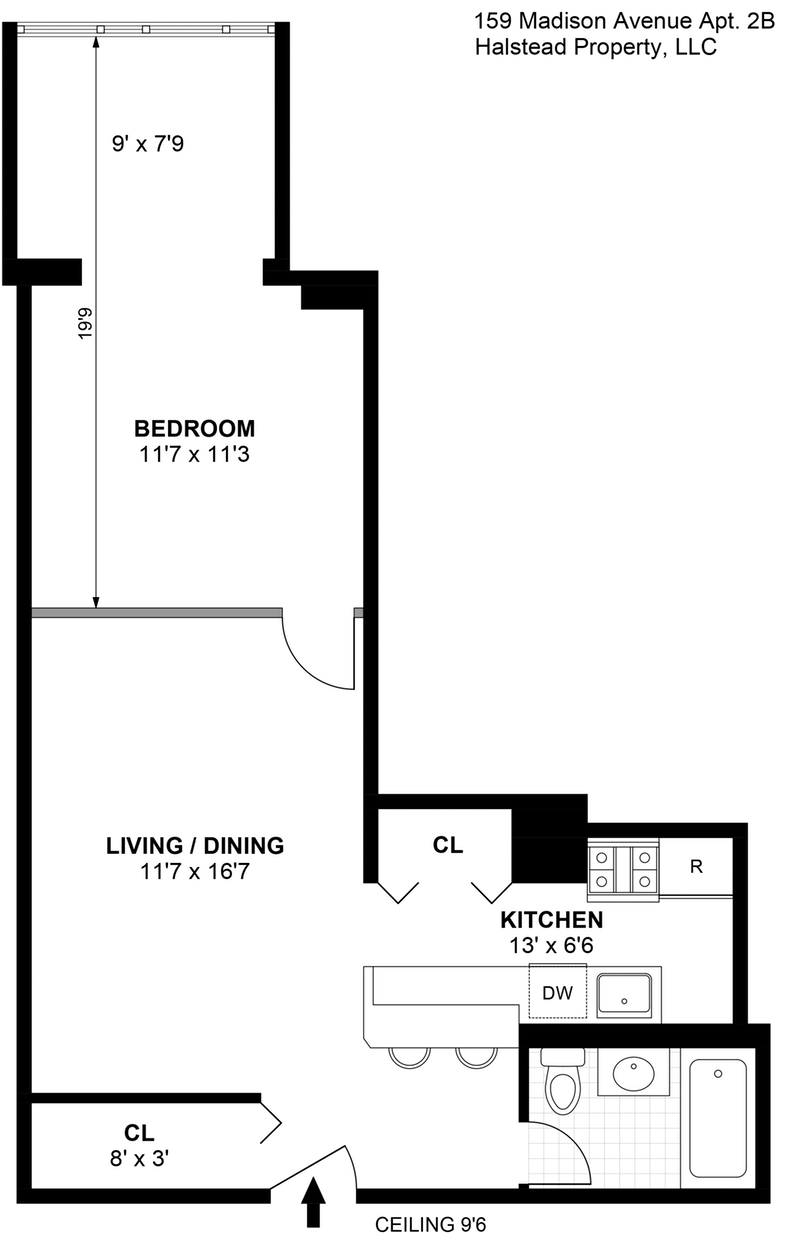 Floorplan for 159 Madison Avenue, 2B