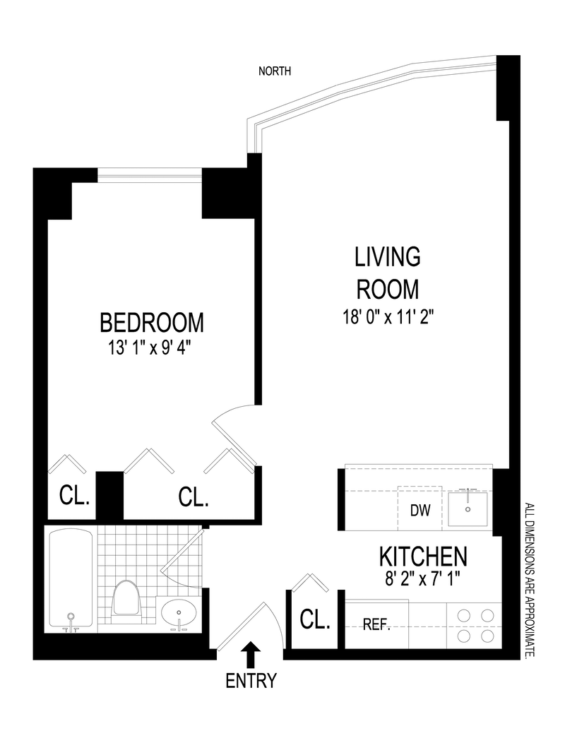 Floorplan for 393 West 49th Street, 4Y