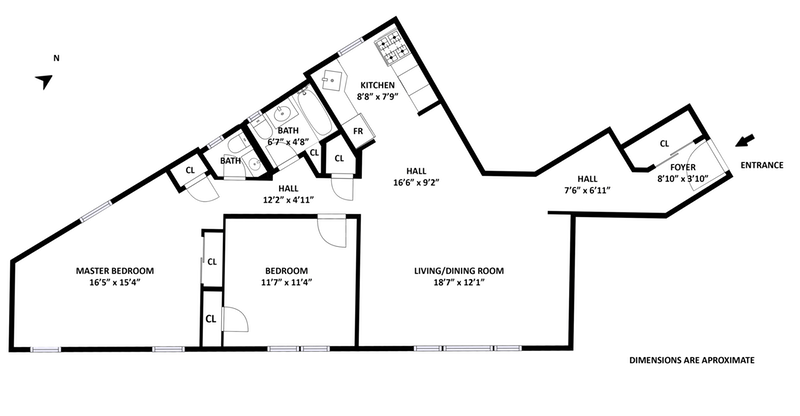 Floorplan for 74-45 Yellowstone Blvd, 2C