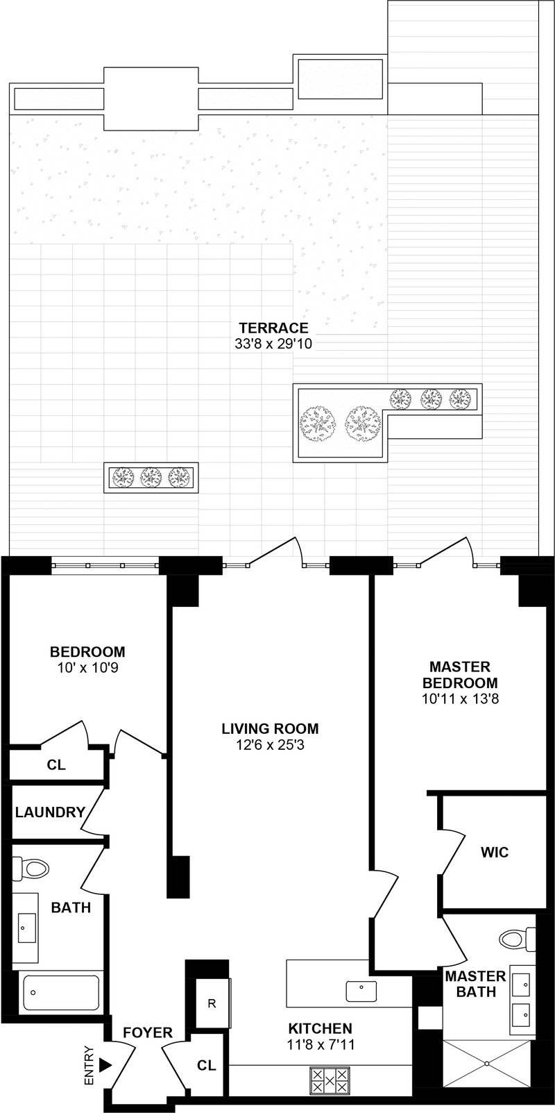Floorplan for 205 Water Street, 2B