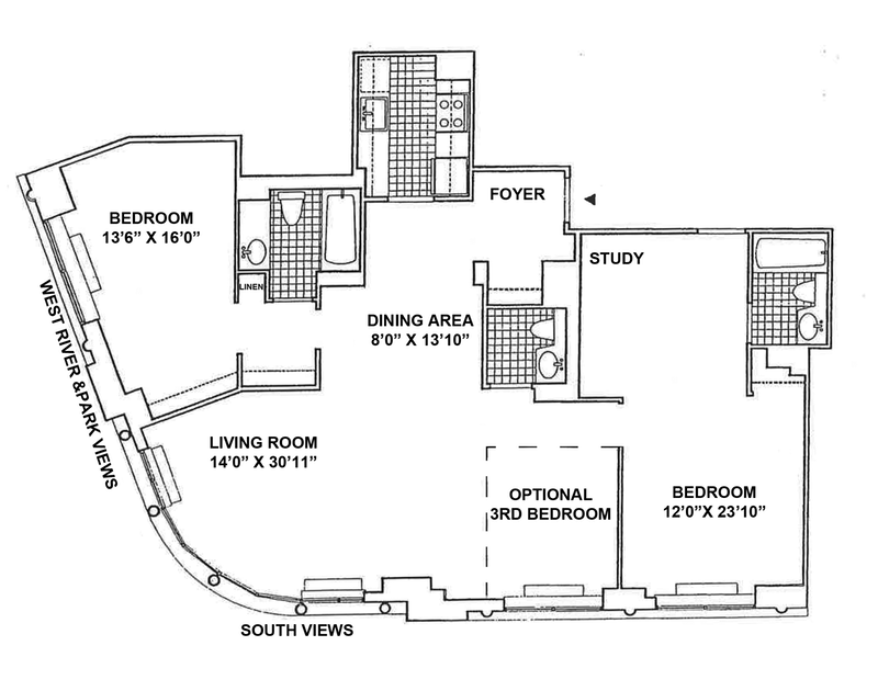 Floorplan for 303 Greenwich Street, 8D