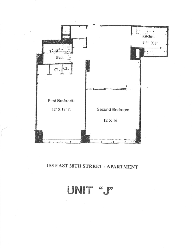 Floorplan for 155 East 38th Street