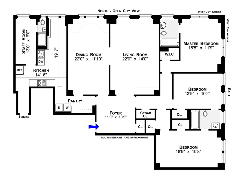Floorplan for 333 West End Avenue, 6B