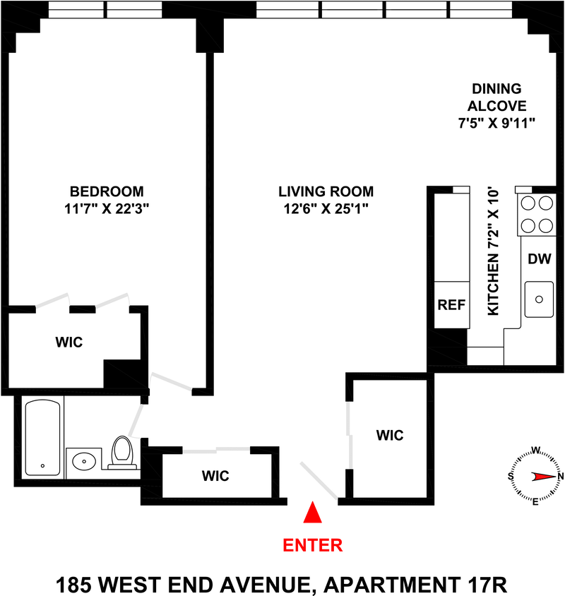 Floorplan for 185 West End Avenue, 17R