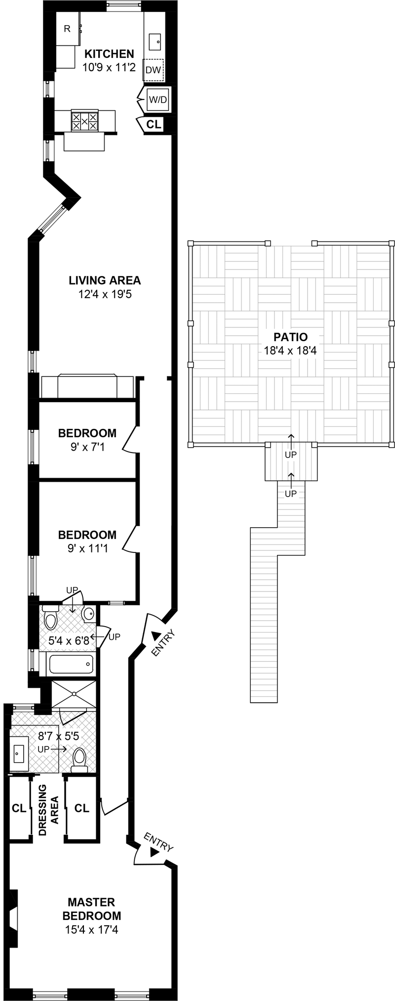 Floorplan for 210 West 85th Street, 5E