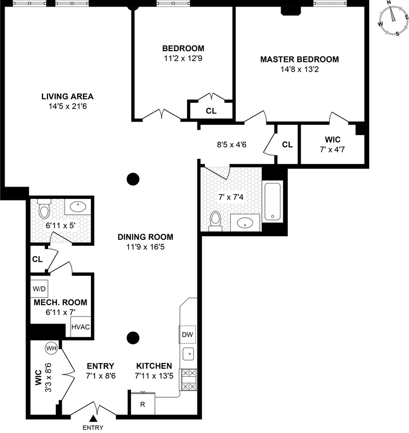 Floorplan for 140 Bay St, 6C