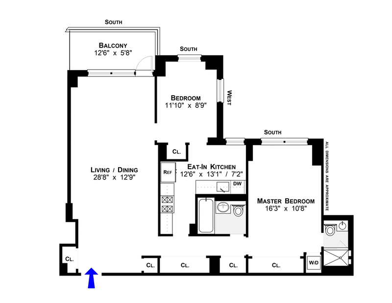 Floorplan for 401 East 89th Street, 2N