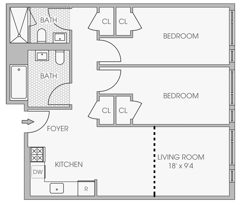 Floorplan for 531 West 159th Street, 3D3