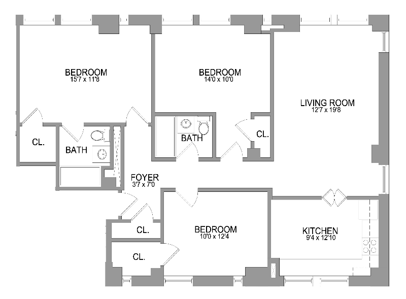 Floorplan for 17 Park Avenue, 1401