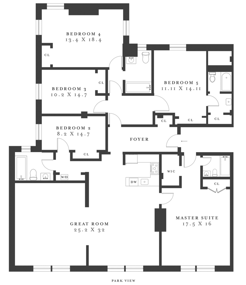 Floorplan for 100 West 80th Street, 4B