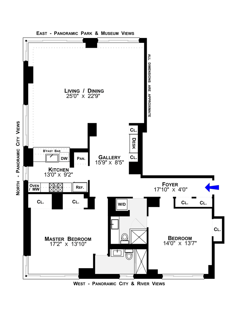 Floorplan for 101 West 79th Street, 21C