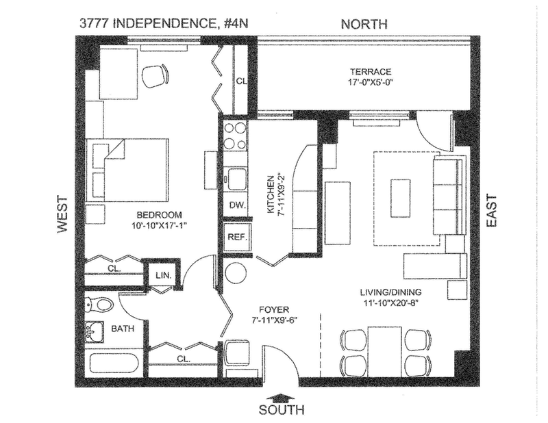 Floorplan for 3777 Independence Avenue, 4N