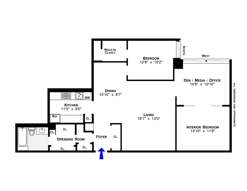 Floorplan for 529 West 42nd Street, 6L