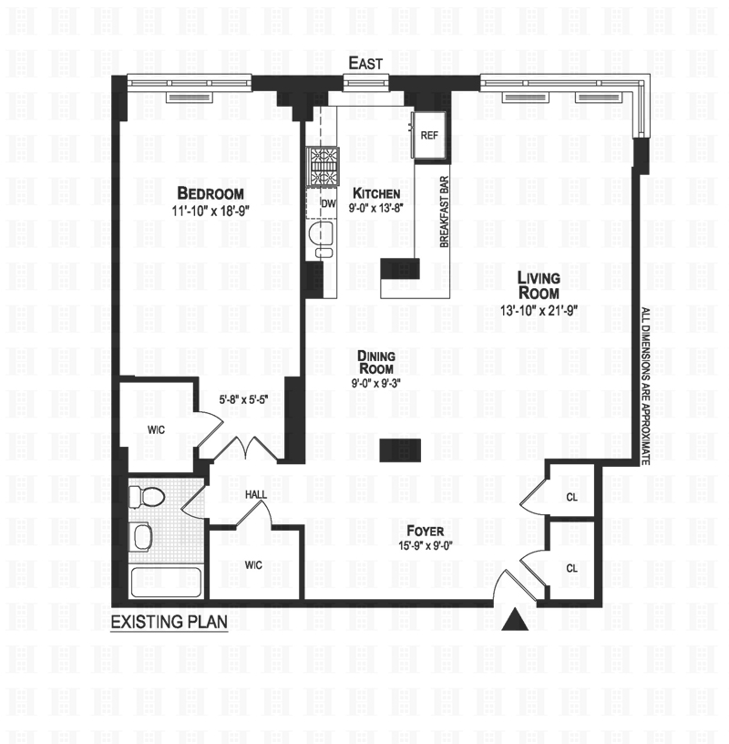 Floorplan for 70 East 10th Street, 1C