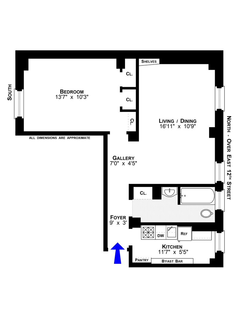 Floorplan for 226 East 12th Street, 5B