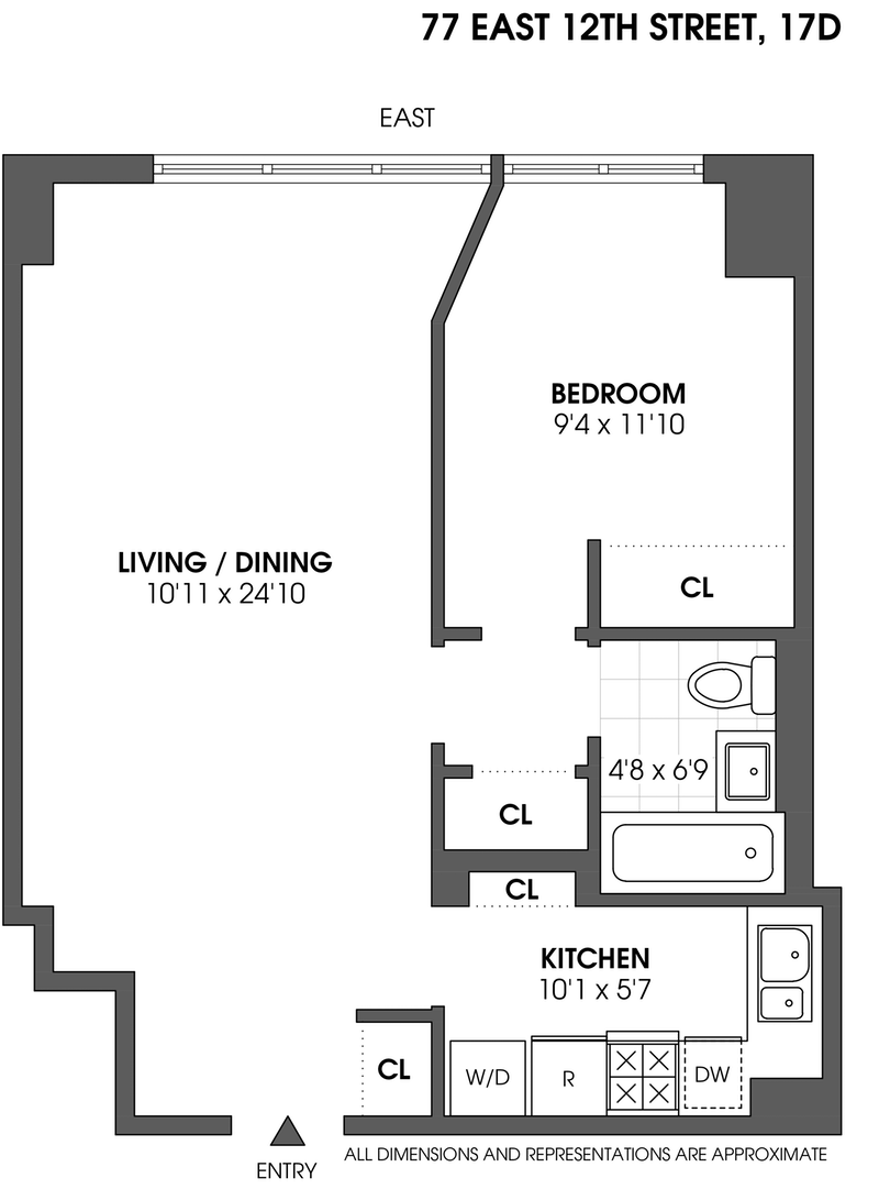 Floorplan for 77 East 12th Street, 17D