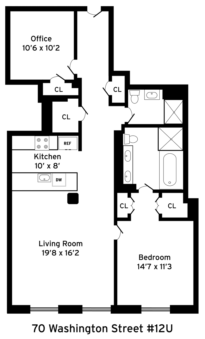 Floorplan for 70 Washington Street, 12U