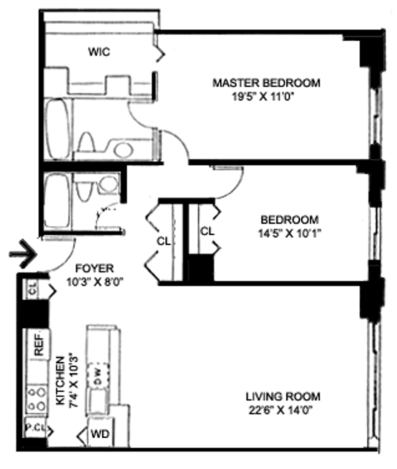 Floorplan for 101 West 79th Street, 18B