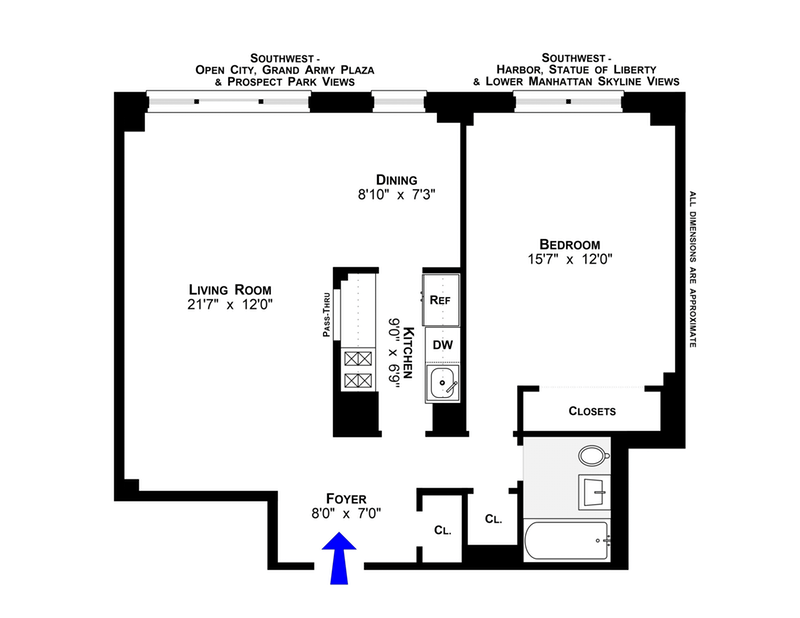 Floorplan for 10 Plaza Street East, 15B