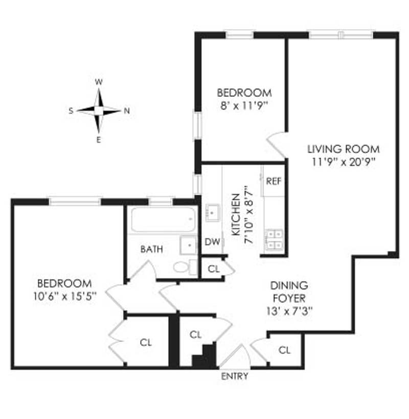 Floorplan for 302 East 88th Street, 2F