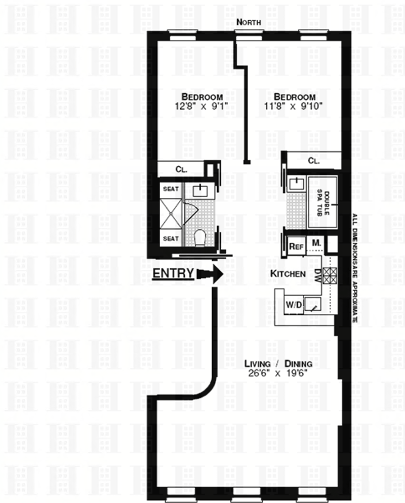 Floorplan for 221 West 13th Street 2nd Floor