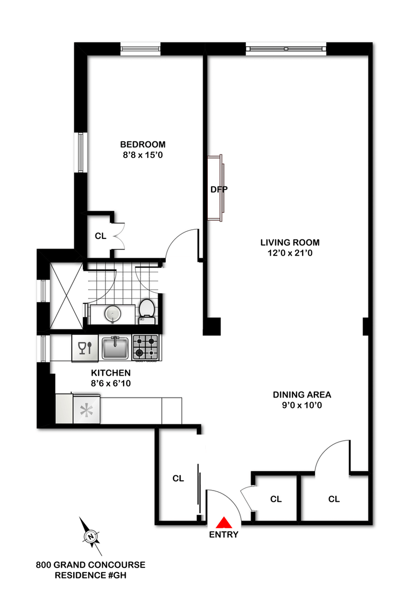 Floorplan for 800 Grand Concourse