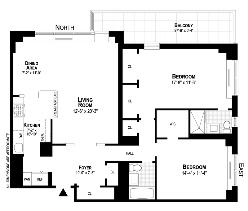 Floorplan for 180 West End Avenue, 10C