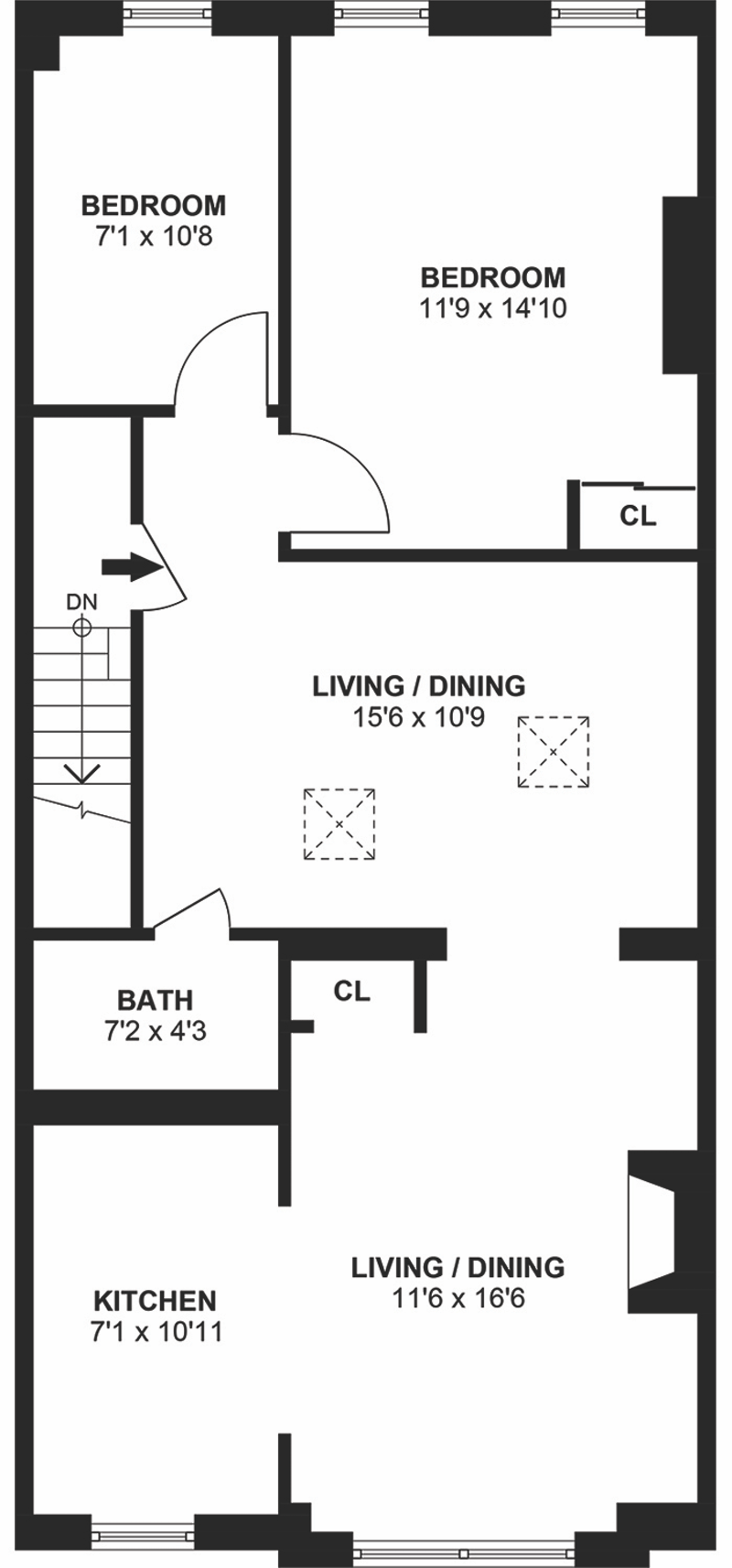 Floorplan for 1610 8th Avenue, 3A